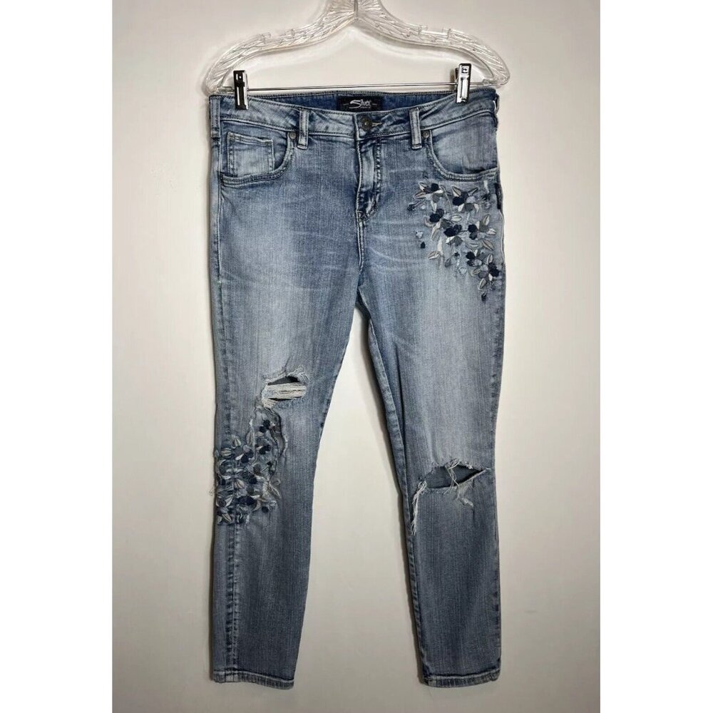 Silver Jeans Co. Izzy Ankle SKINNY distressed jeans womens size W29/L27
